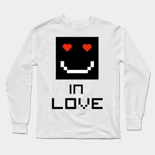 pixel face is in love Long Sleeve T-Shirt